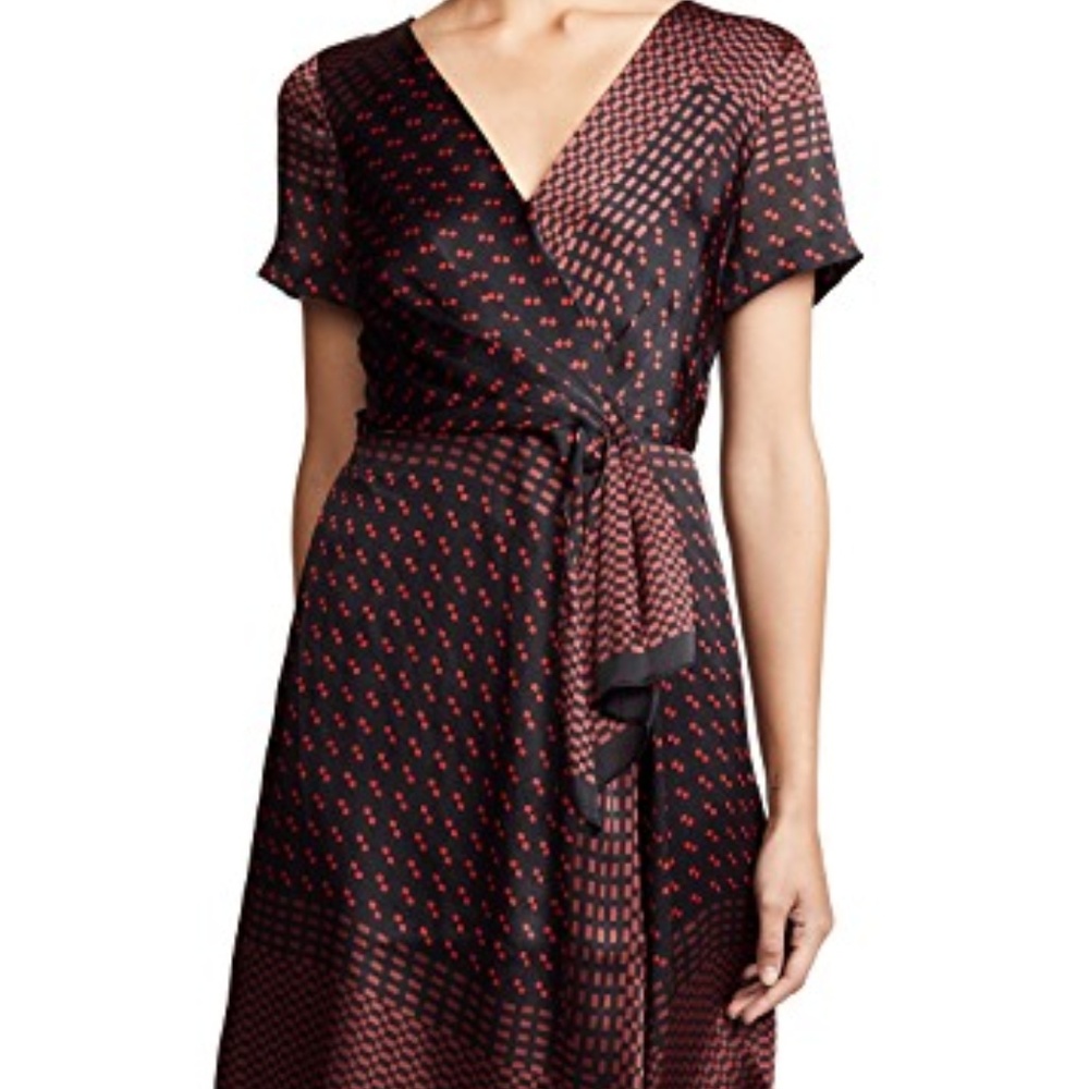 Club Monaco Red & Black Knee Length Dress - Picture 2 of 6